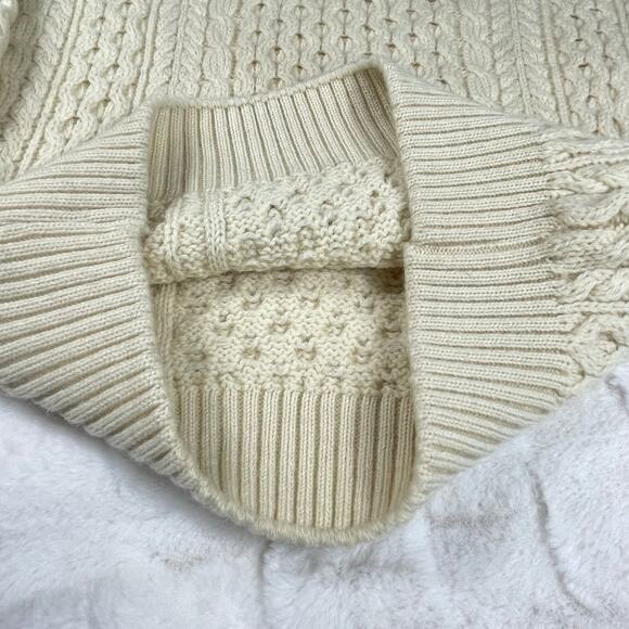 🔥Highland Home Industries Scotland Wool Aran Cable Knit Fisherman Preppy Sweater - Picture 8 of 15